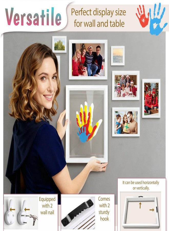 أور ورم مجموعة OurWarm العائلية لبصمات الأيدي لأربعة أفراد، مجموعة بصمات أيدي الأطفال يمكنك صنعها بنفسك، هدايا تذكارية مع 50 ملصقًا و12 لونًا، مجموعة بصمات أقدام الأطفال مع إطار خشبي، هدايا للآباء الجدد في ذكرى زواجهم أو يوم تبني مولودهم الجديد - Image 5